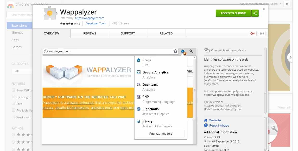 دانلود افزونه Wappalyzer بر روی مرورگرفایر فاکس