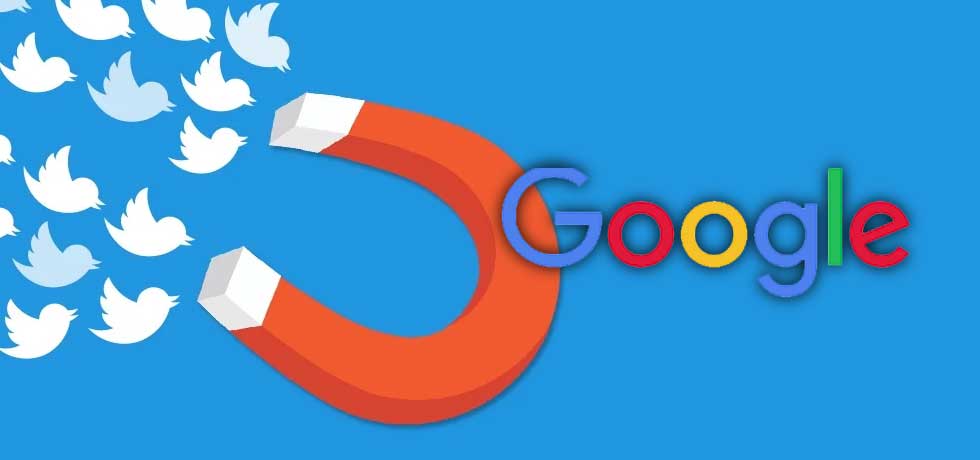 ارتباط twitter و google