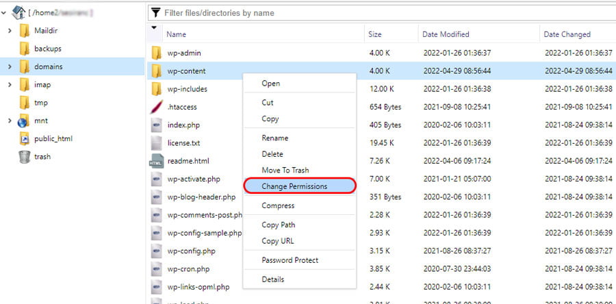 محل change permissions