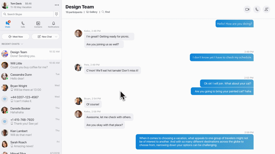 برنامه خارجی جایگزین تلگرام Skype