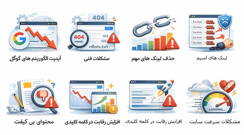 دلایل ریزش رتبه سایت